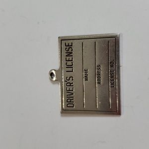 Vintage Sterling Silver Driver's License Charm